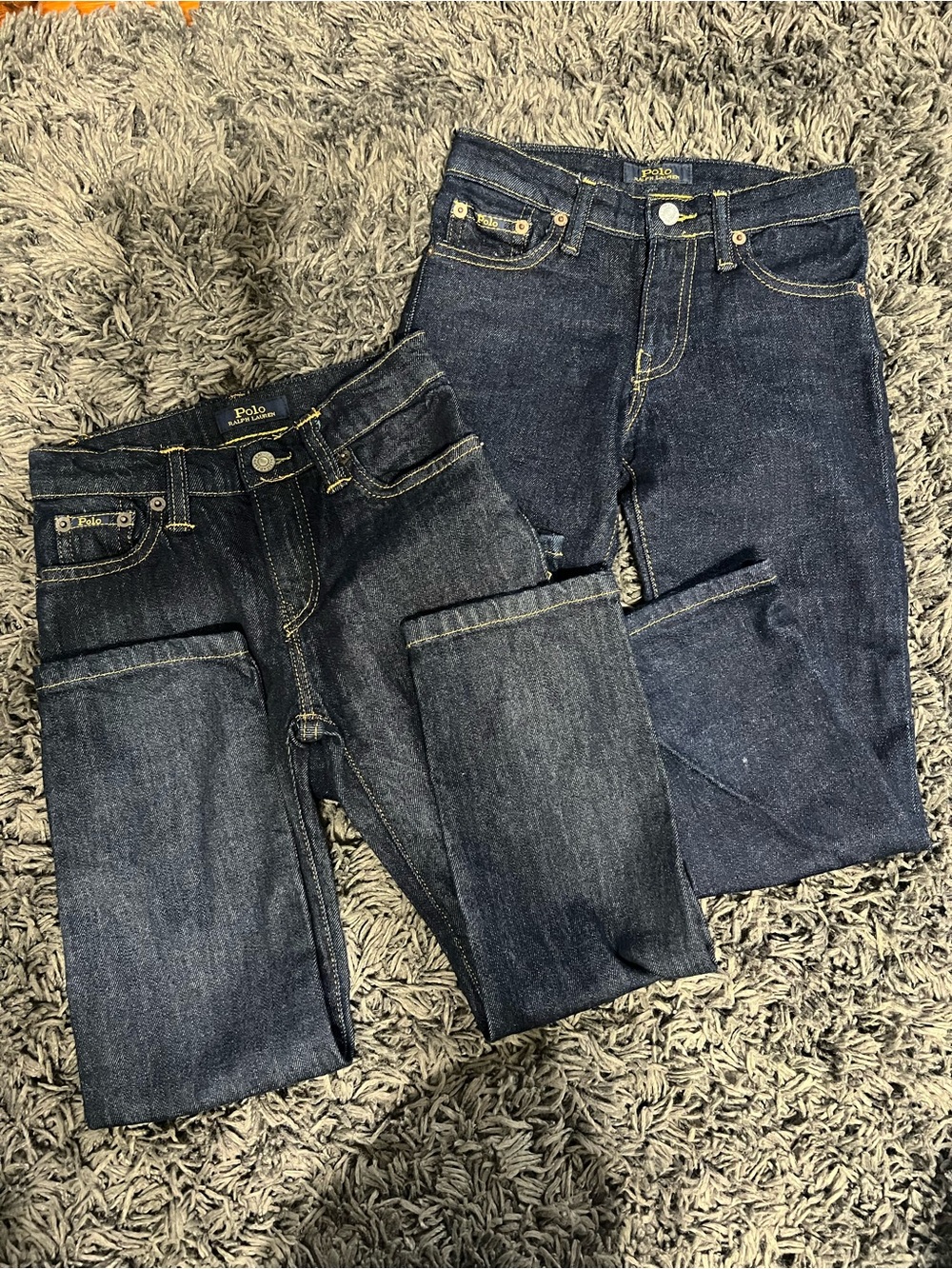 (2 pairs)Polo Ralph Lauren Boys Slim Straight Dark Wash Hampton Straight Jeans